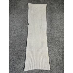 TOMS Scarf Womens One Size White Cowl Snood Knit Neck Warmer Logo Polyester Wool